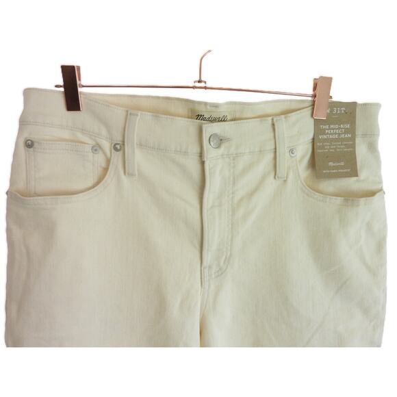 NWT Madewell Mid Rise Perfect Vintage Jean Ecru White 31T - Picture 2 of 7